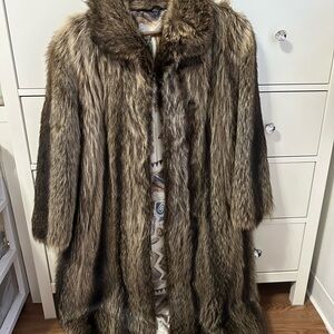 Luxurious Brown Fur Coat real musk cat fur